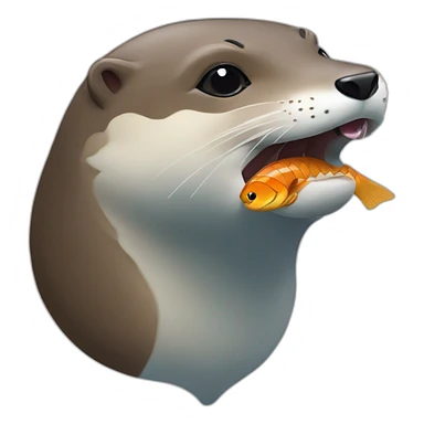loutre qui mange du poisson sticker