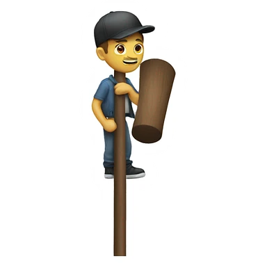 guy holding pole  sticker