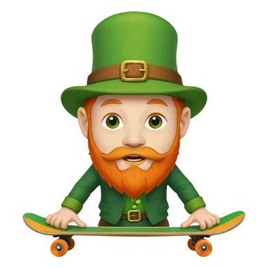 a skateboarding leprechaun  sticker