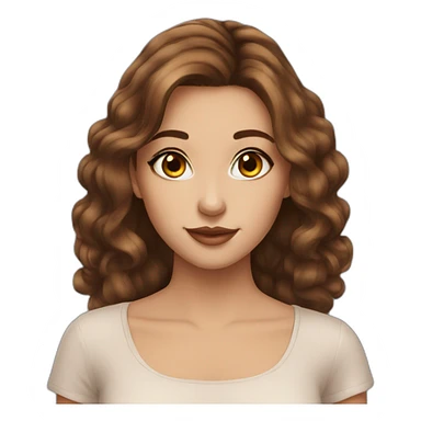 pretty girl brown hair makeup with book sticker