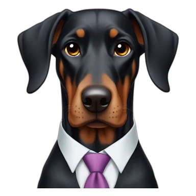 Cute doberdore face (floppy ears), in a suit and tie sticker
