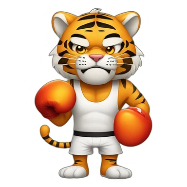 Tiger with evil face   boxing with his arms crossed sticker