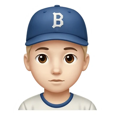 boy wear  backwards baseball cap sticker