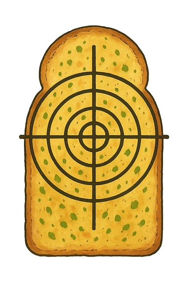 A standard target range silhouette poster except it’s garlic bread  sticker