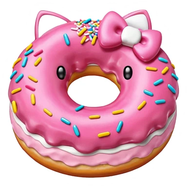 hello kitty themed donut sticker