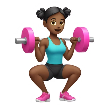 girl lifting pink weights sticker