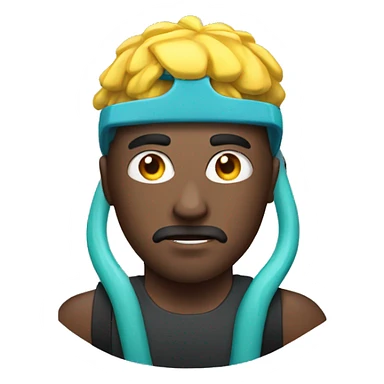 Serious guy with snorkel sticker