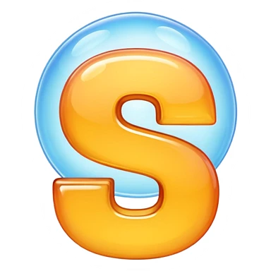 The letter S in a light emoji bubble sticker