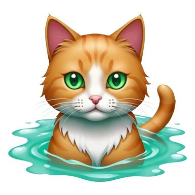 Cat in water sticker