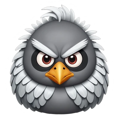 gray angry bird sticker