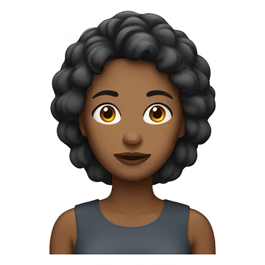 Mujer con pelo negro enojada  sticker