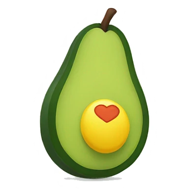 Avocado with a yellow heart sticker