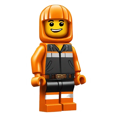 A orange icon of lego style sticker