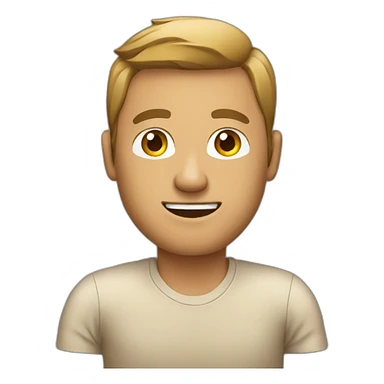 man in an office chair wearing a beige t shirt sticker