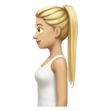 Blonde girl side profile ponytail sticker