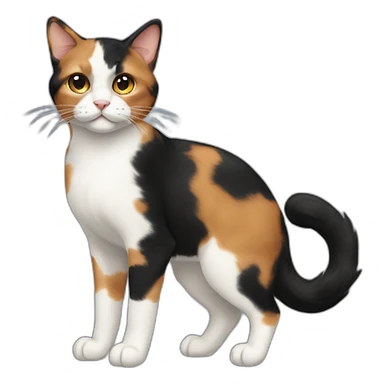 calico cat mostly black sticker