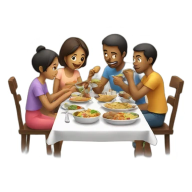 eating with family sticker