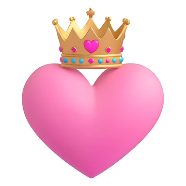 pink heart with a crown sticker