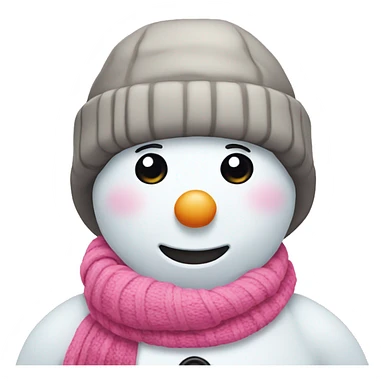 Snowman with pink scarf  sticker