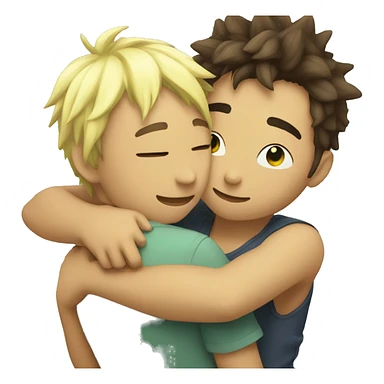 Ash hugging pikach sticker