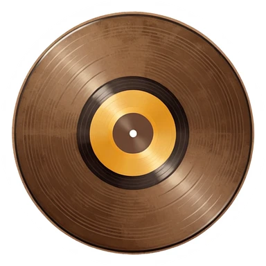vinyl record, pastel brown colors sticker