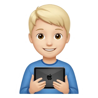 kid hold a tablet sticker