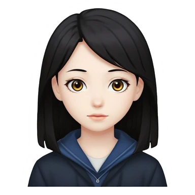 anime dark hair sticker