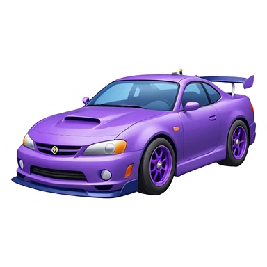 Purple and navy blue car doing a drift. sticker