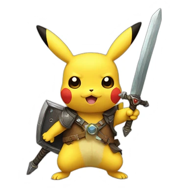 pikachu with sword sticker