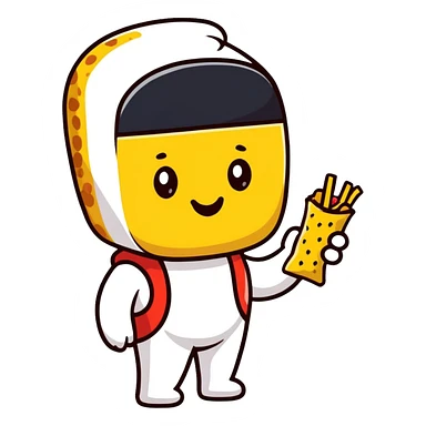 man dressed as a snack sticker