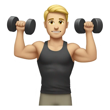 white person with dumbells sticker