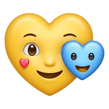 Kidding emoji with blue heart  sticker