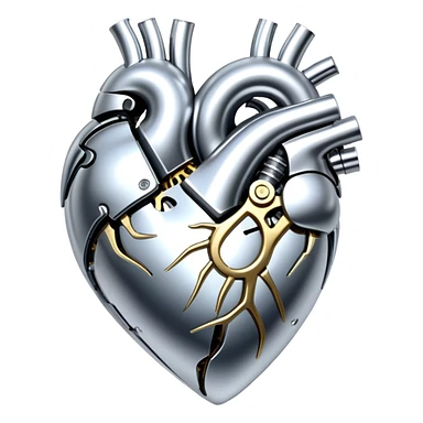 sorayama heart glossy metal parts mechanism sfw sticker
