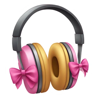 pink bow on headphones  sticker