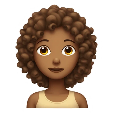 brown curly girl sleeping sticker