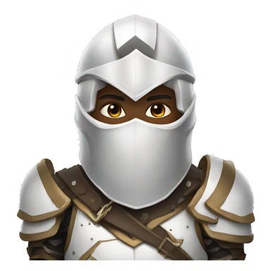 human with heavy white armor fantasy sticker
