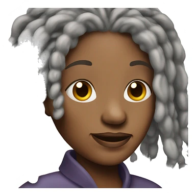 Old black woman with gray dread Locs sticker