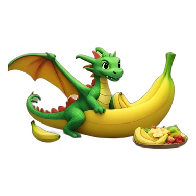 Dragon On Beach Eating Banana 8K HD sticker