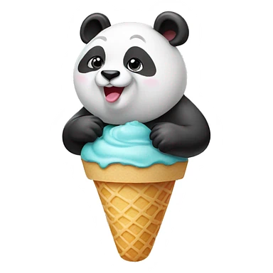 Panda ice cream sticker