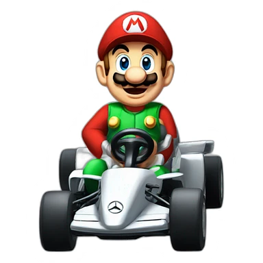 Mercedes AMG as mario kart sticker