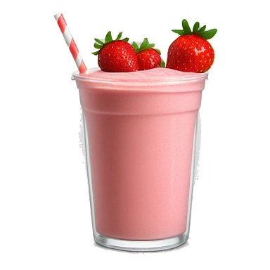 Strawberry smoothie in clear cup and strawberry on top  sticker