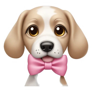 Peekaboo dog ￼ wearing a pink bow ￼ sticker