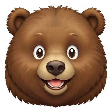 Happy Russian brown bear head, smiling, front view sticker