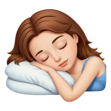 brown haired girl who sleep  sticker