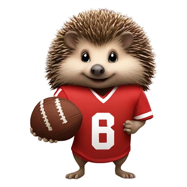 Hedgehog wearing Liverpool jersey holding football sticker