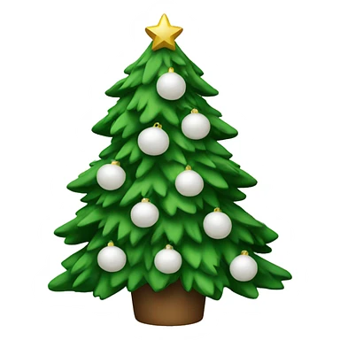 Christmas tree with white ornaments sticker