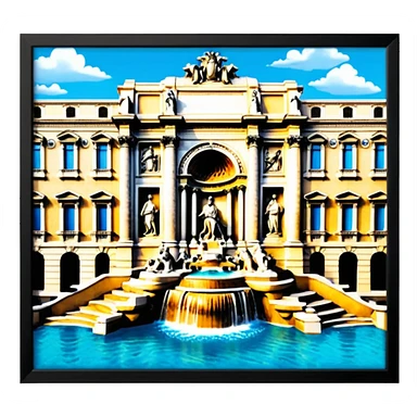 trevi fountain view from up above
no square style no frame png style  sticker