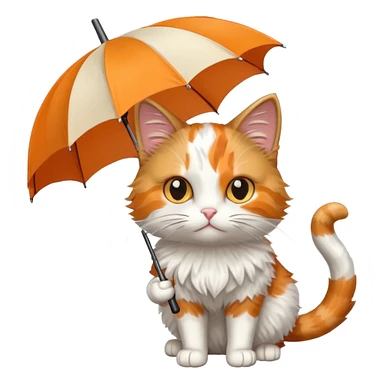 cat holding an umbrella sticker