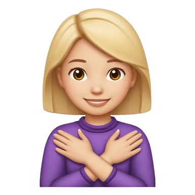 make a girl emoji crossing hands around neck sticker