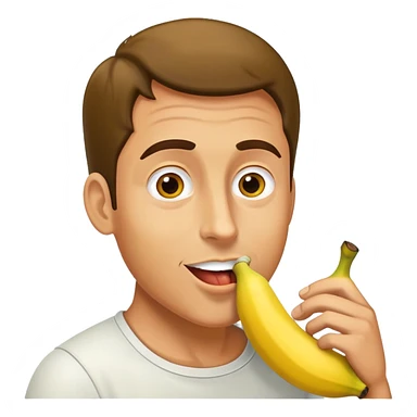 man eating banana sticker